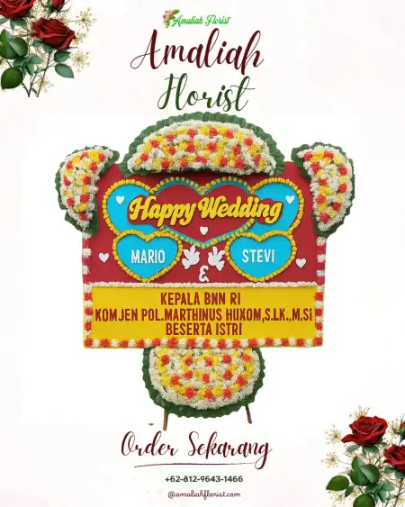 Papan Bunga Pernikahan Merbung